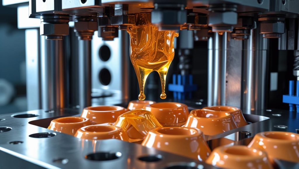 plastic injection molding process molded into shapes